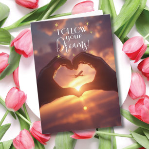 Follow Your Dream Aeroplane Heart Congratulation Card