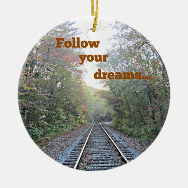 Follow your dreams ceramic tree decoration (Front)