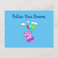 Follow Your Dreams Cute Flying Hippo