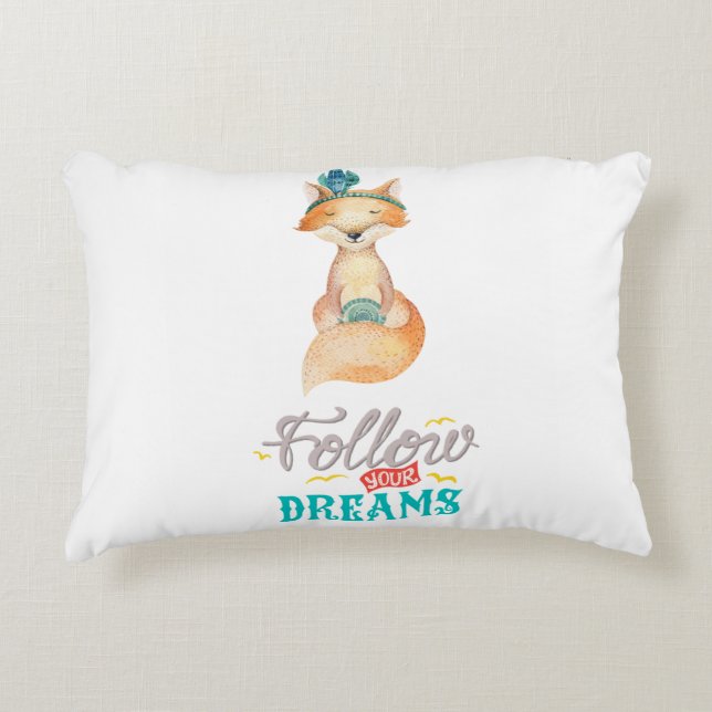 Follow Your Dreams Fox Decorative Cushion (Front)