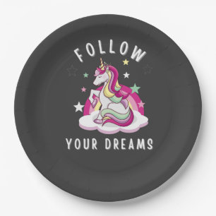Follow Your Dreams My Unicorn Birthday Paper Plate
