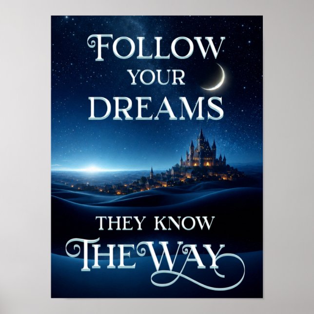 Follow Your Dreams Under a Starlit Sky Poster (Front)