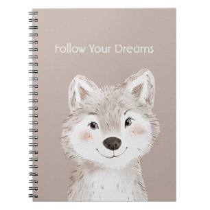 Follow Your Dreams Wolf Notebook
