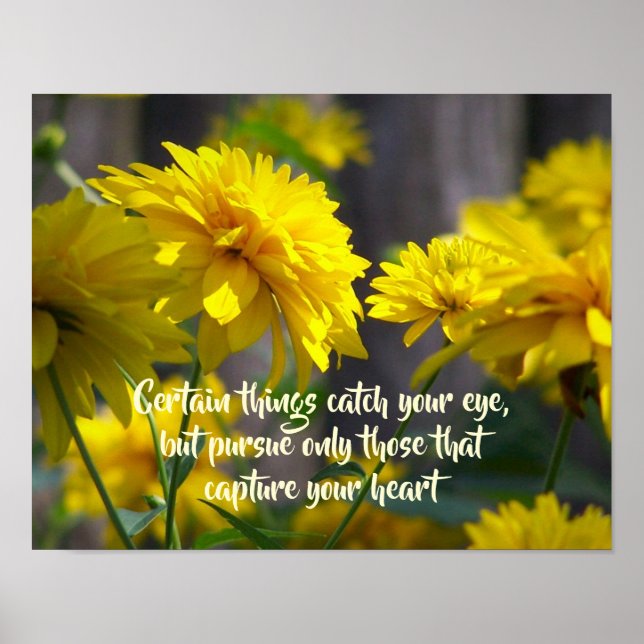 Follow Your Heart Flowers Inspirational Quote Poster (Front)