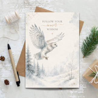 Follow Your Inner Wisdom Owl Holiday Card