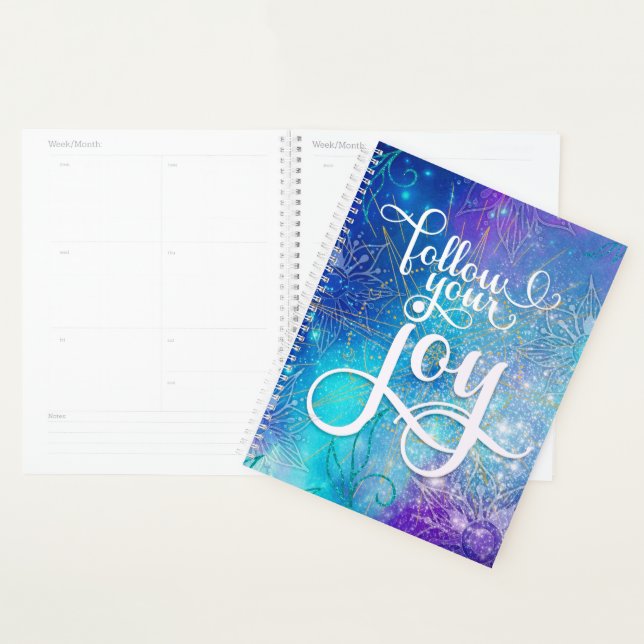 Follow Your Joy - Aqua Affirmation Artistry Planner (Display)
