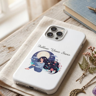 Follow Your Stars Celestial Woman Art Print   Moon Case-Mate iPhone Case