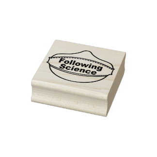Following Science Mask 2x2" rubber stamp