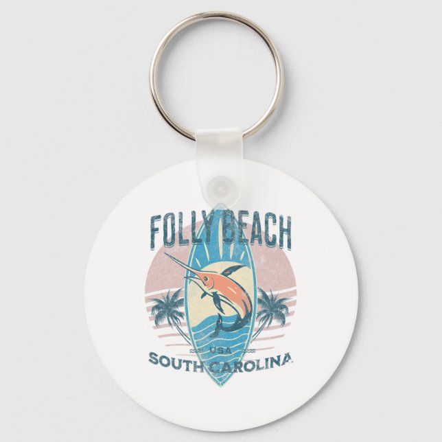 Folly Beach _2  Key Ring (Front)