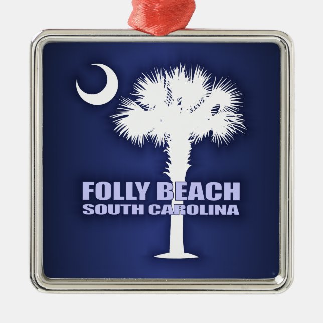 Folly Beach (P&C) Metal Tree Decoration (Front)