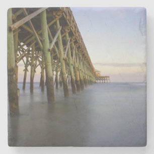 Folly Beach Pier Beauty Stone Coaster