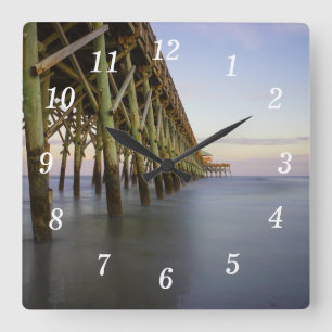 Folly Beach Pier Beauty Wall Clock