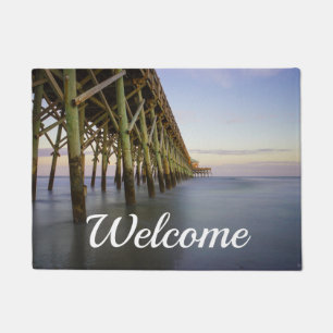 Folly Beach Pier Beauty Welcome Door Sign Doormat