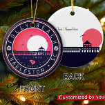 Folly Beach SC Souvenirs Retro Sunset Pier 60s Ceramic Tree Decoration<br><div class="desc">This retro Folly Beach Pier of the South Carolina Vintage design makes a great Christmas or Birthday gift for fans of South Carolina Beach. The retro summer vibes design is a perfect gift for travel lovers and tropical destinations fans. - You can personalise the template by adding a name of...</div>