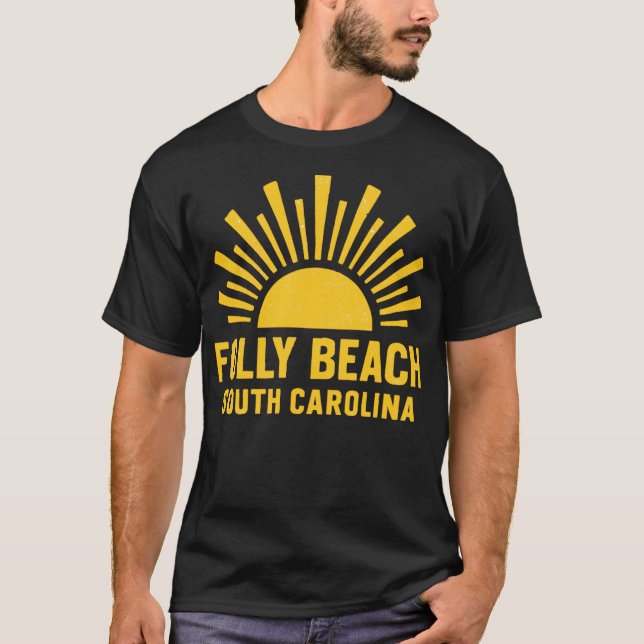 Folly Beach SC - Sunny Folly Beach South Carolina T-Shirt (Front)