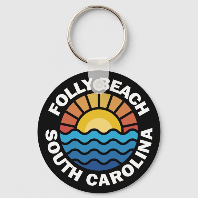 Folly Beach, South Carolina Key Ring (Front)