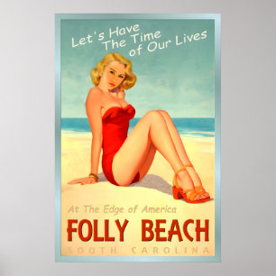 FOLLY BEACH South Carolina Poster Time of Our