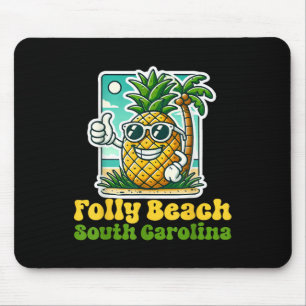 Folly Beach South Carolina Sc Cute Pineapple Thumb Mouse Pad