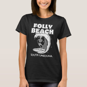 FOLLY BEACH SOUTH CAROLINA Surf Retro Wave Vintage T-Shirt