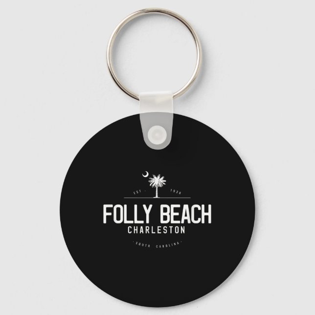 Folly Beach South Carolina Surfing  Key Ring (Front)