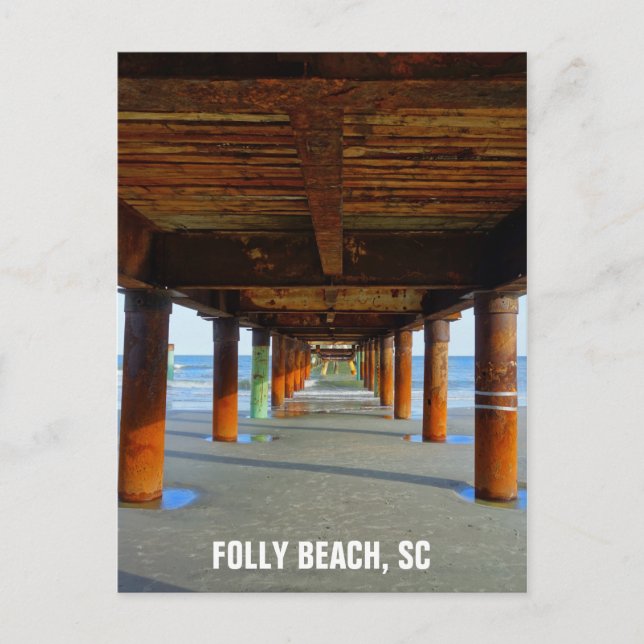 Folly Beach South Carolina Travel Photo Postcard (Front)