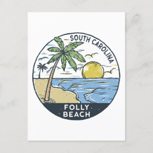 Folly Beach South Carolina Vintage Postcard