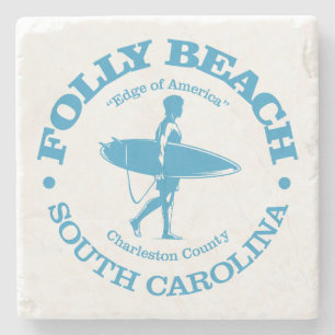 Folly Beach (surfer) Stone Coaster