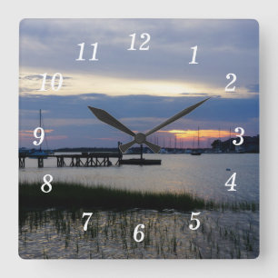Folly Harbour Sunset Wall Clock