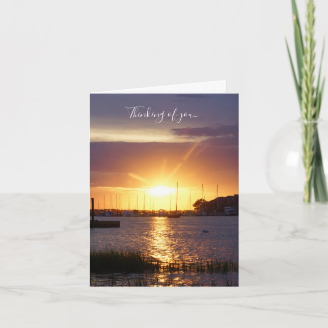 Folly River Sunrays Thinking Of You Card (Front)