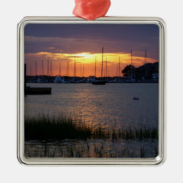 Folly River Sunset Metal Tree Decoration (Front)