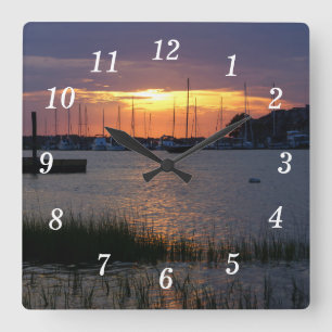 Folly River Sunset Wall Clock