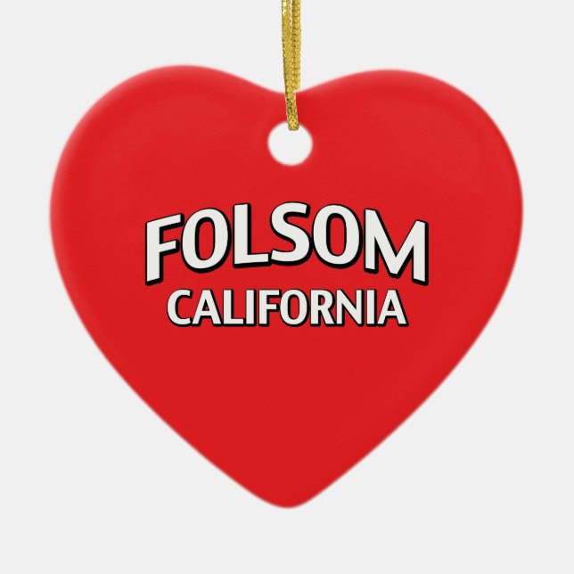 Folsom California Ceramic Tree Decoration (Front)