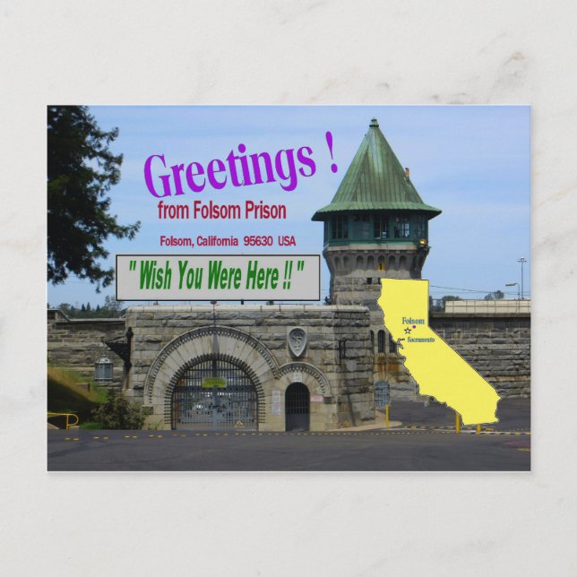 Folsom Prison "Wish You Were Here" postcard (Front)