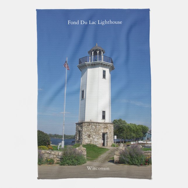 Fond Du Lac Lighthouse kitchen towel (Vertical)