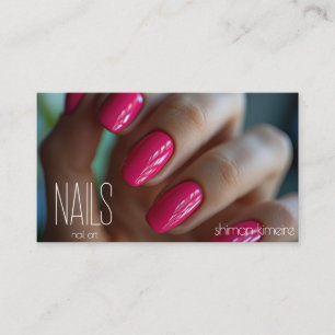 Fondant Pink Nail Art Business Card
