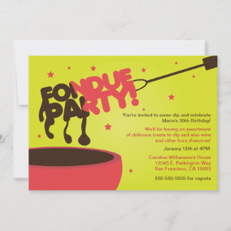 Fondue Party Invitation - Chocolate