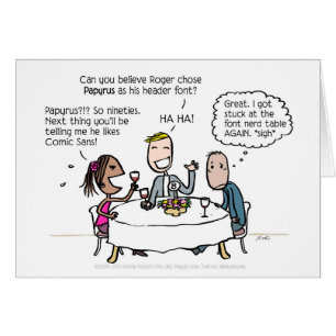 Font Nerd Table card for writers & font snobs