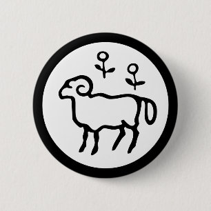 Font Zodiac: ARIES + your Colours & Ideas 6 Cm Round Badge