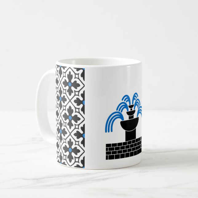 Fontaine dans Sable Populace Badge Coffee Mug (Front Left)