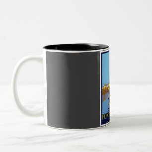 FontaineBleau Avon Paris France Vintage Travel Two-Tone Coffee Mug
