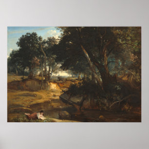 Fontainebleau - Jean-Baptiste- Corot Fine Art Post Poster