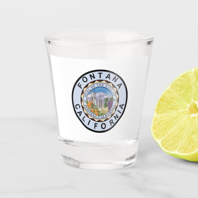 Fontana (California) city flag Shot Glass (Front)
