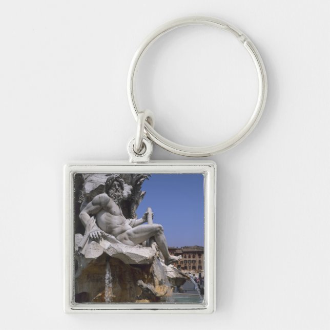 Fontana dei Quattro Fiumi, Piazza Navona, Rome, Key Ring (Front)
