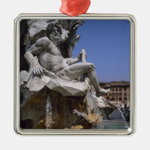 Fontana dei Quattro Fiumi, Piazza Navona, Rome, Metal Tree Decoration