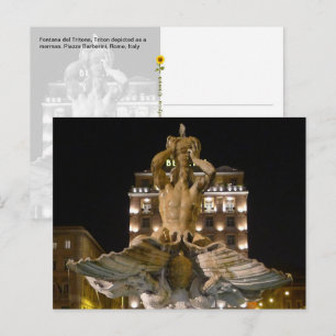 Fontana del Tritone, Rome, Italy  -  Postcard