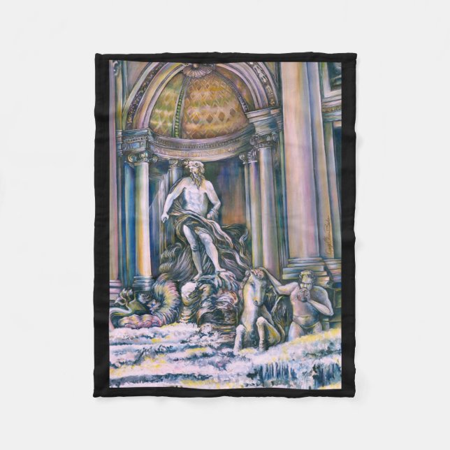 Fontana Di Trevi, Roma Fleece Blanket (Front)