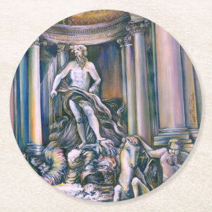 Fontana Di Trevi, Roma, Italy Round Paper Coaster