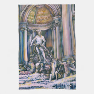 Fontana Di Trevi, Roma, Italy Tea Towel