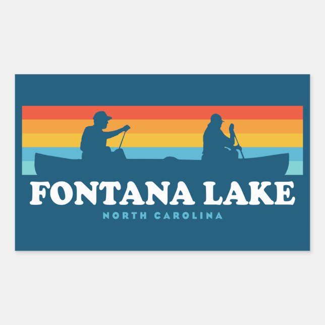 Fontana Lake North Carolina Canoe Rectangular Sticker (Front)