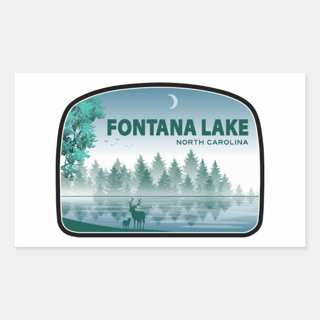Fontana Lake North Carolina Deer Rectangular Sticker (Front)